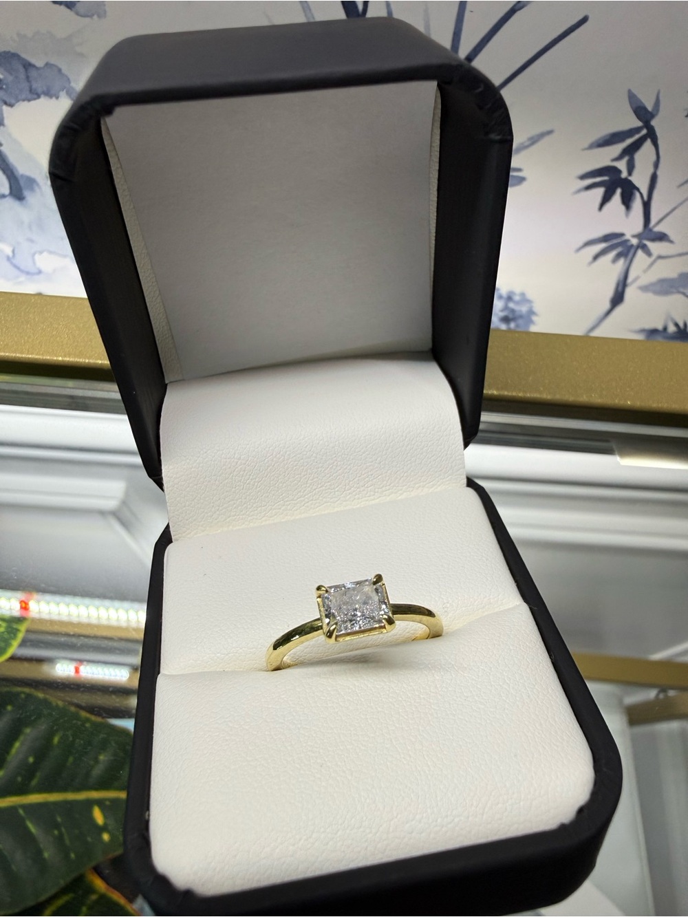 Princess-Cut Solitaire Ring in Yellow Gold